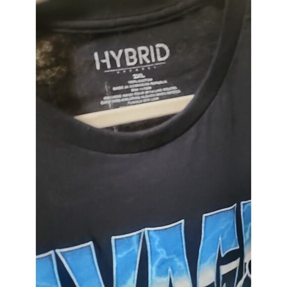 Hybrid Apparel T Shirt Short Sleeve Savage Blue Skull Los Angeles 2XL A130 New - Picture 3 of 5